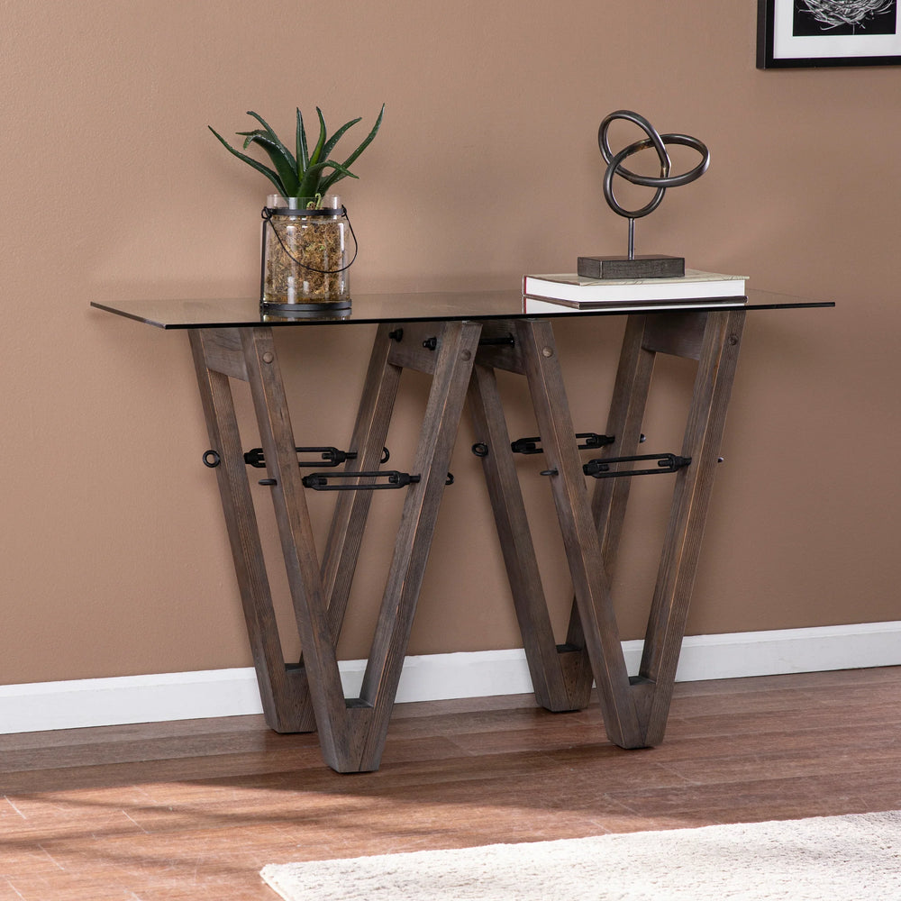 Garrinston Reclaimed Wood Console Table - AmericanHomeFurniture