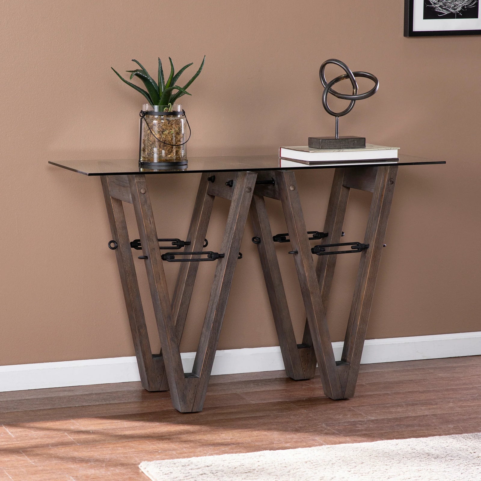 SEI Furniture Garrinston Reclaimed Wood Console Table CONSOLE TABLES