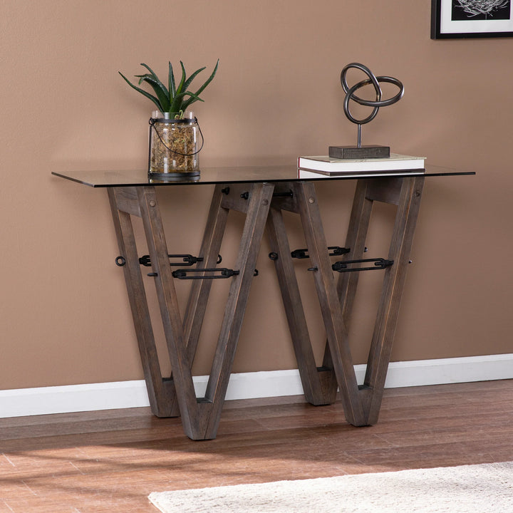 Garrinston Reclaimed Wood Console Table - AmericanHomeFurniture