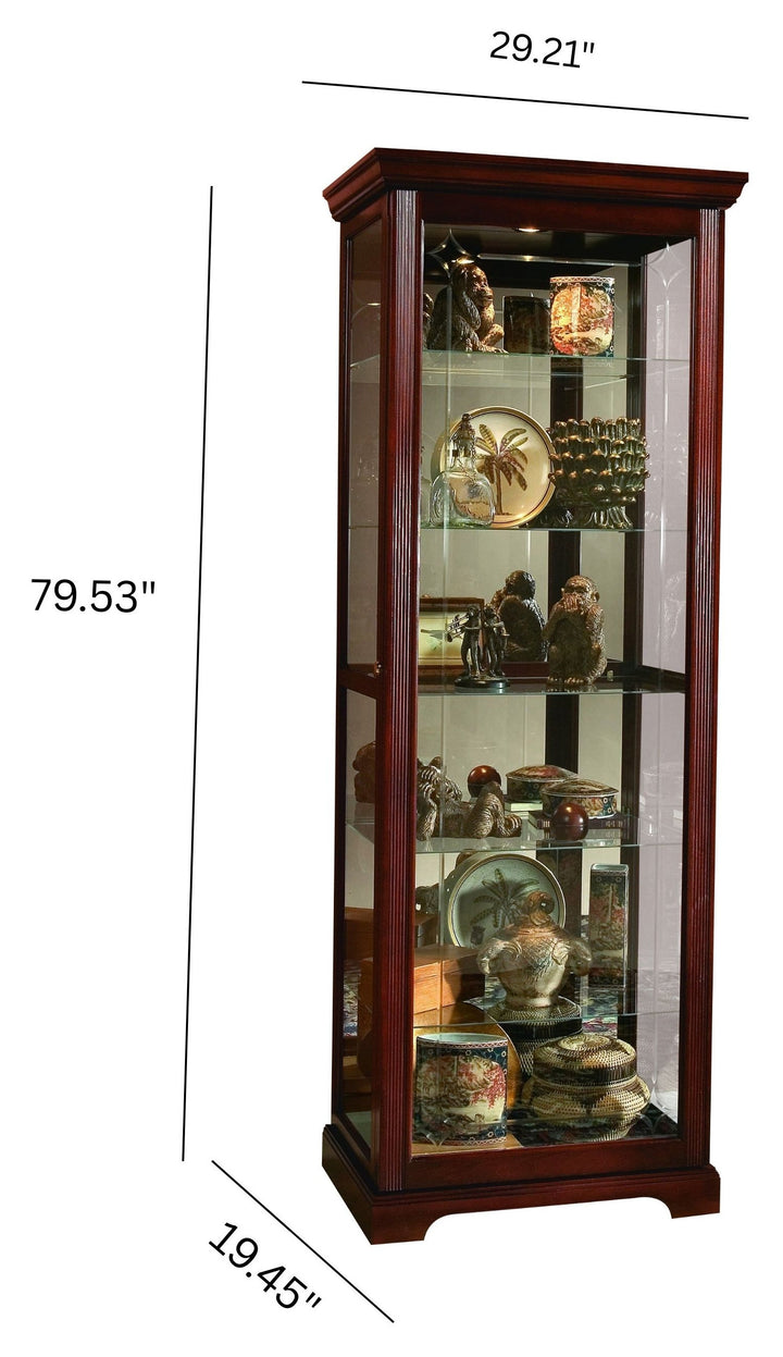 Curios Victorian Brown Sliding Door 5 Shelf Curio Cabinet - 20717