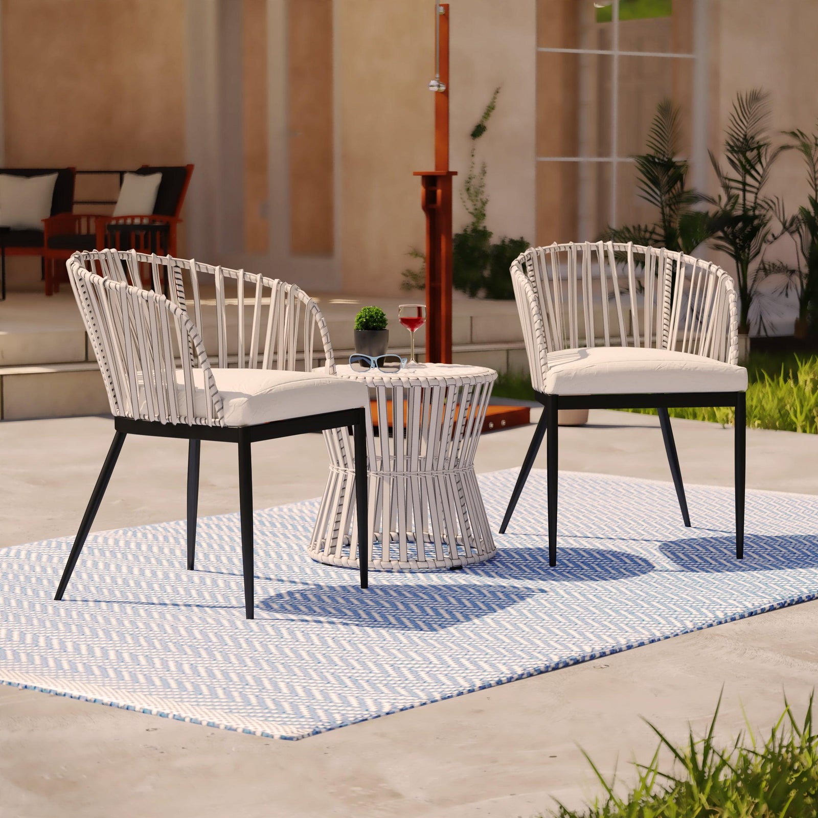 SEI Furniture Melilani Outdoor Chairs w/ Cushions – 2pc Set OUTDOOR DINING CHAIRS