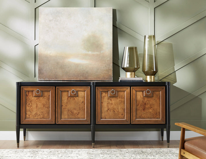 4-Door Mid-Century Modern Console with Shelves - AmericanHomeFurniture