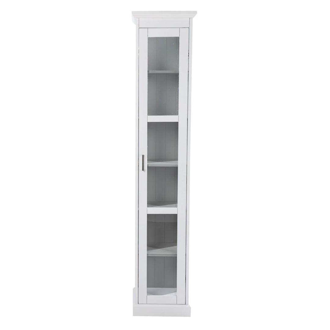 Balterley Tall Curio w/ Glass Door - White - AmericanHomeFurniture