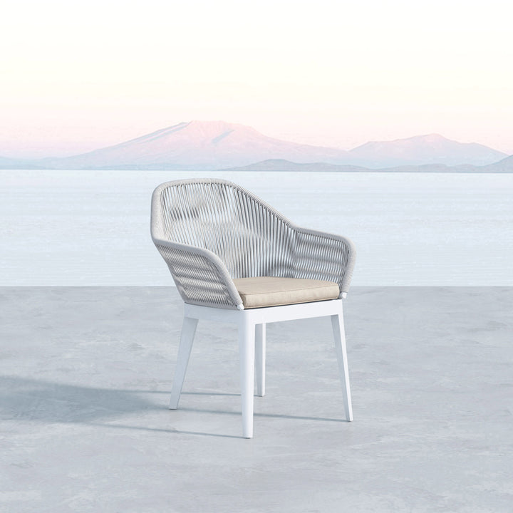 Miami Dining Chair in Dupione Celeste w/ Self Welt