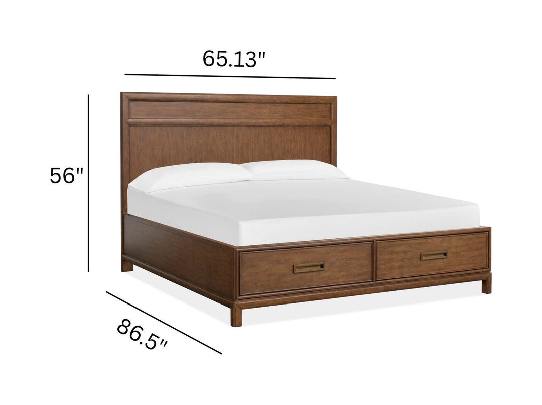 Ridgefield Russet Queen Panel Storage Bed - B6436-54A
