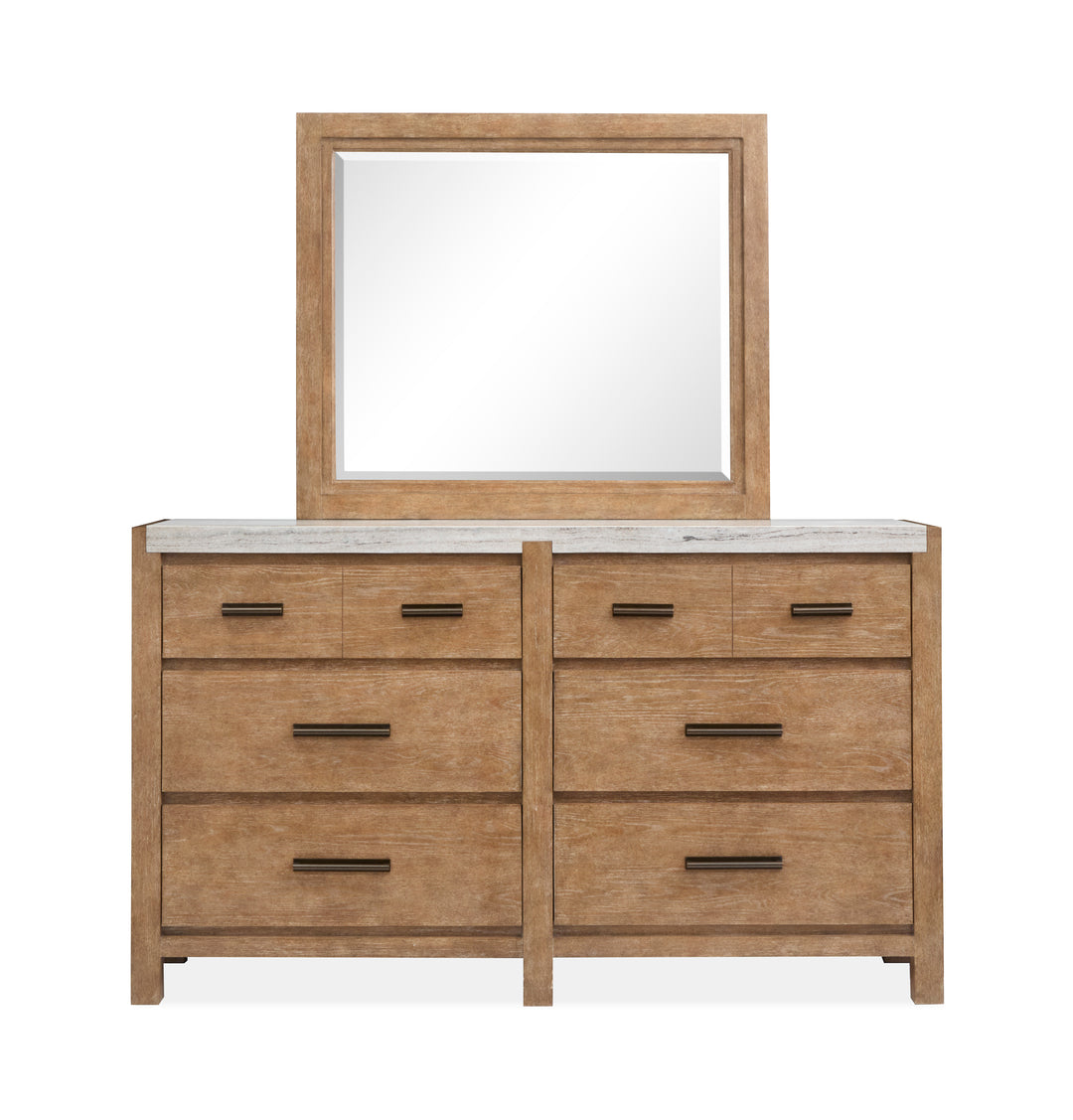 Plum Creek Sierra Brown Drawer Dresser With Landscape Mirror - B5768-2040