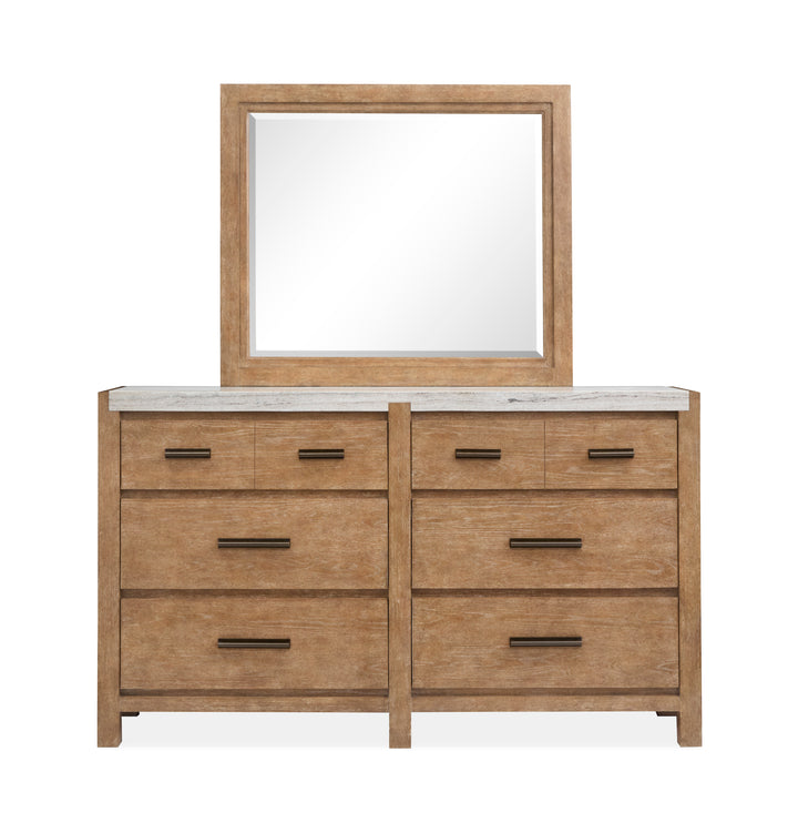 Plum Creek Sierra Brown Drawer Dresser With Landscape Mirror - B5768-2040