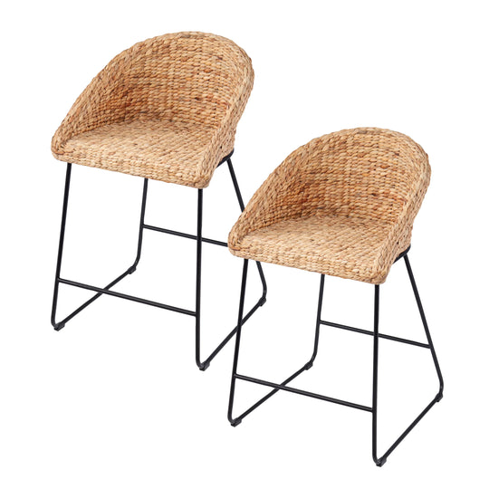 SEI Furniture Landrine Water Hyacinth Counter Stools – 2pc Set BAR STOOLS + COUNTER STOOLS