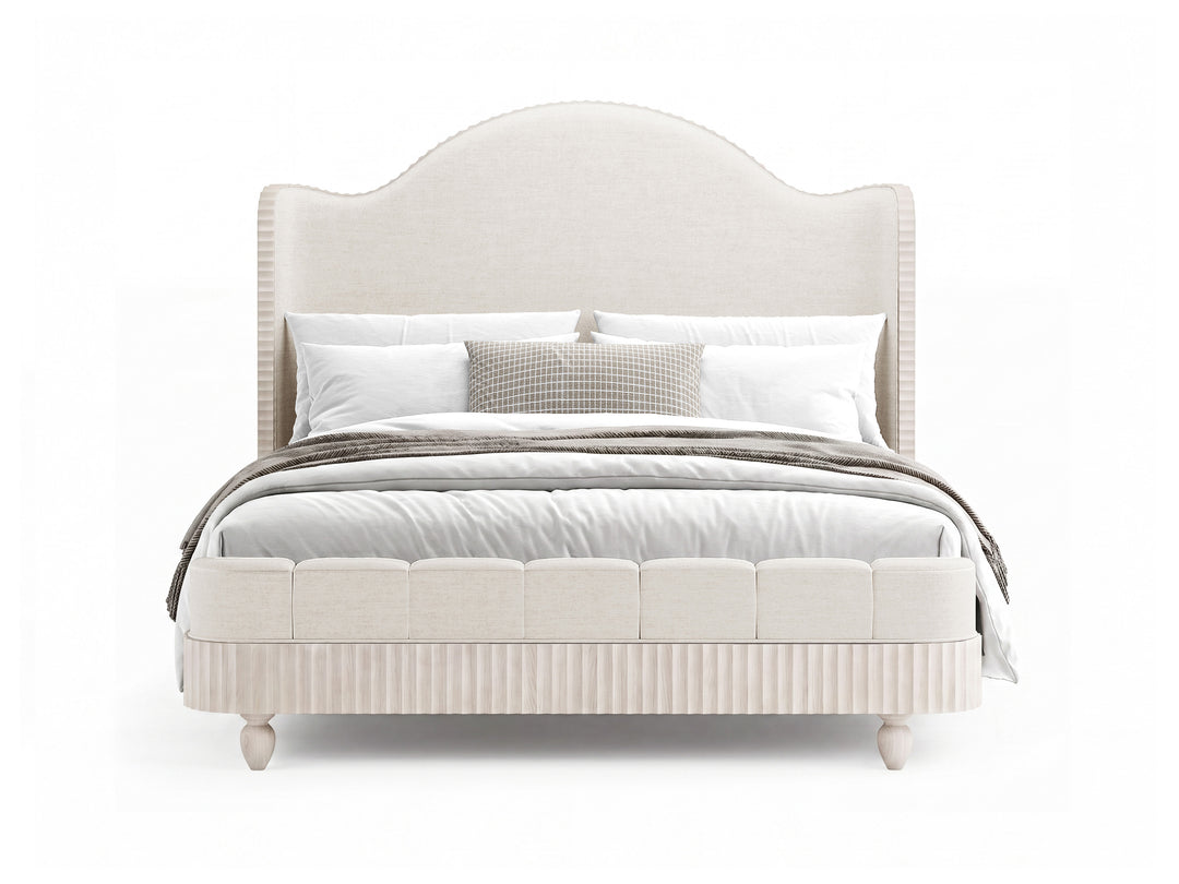 Vivienne Whisper White Queen Upholstered Panel Bed - BP448-170QN