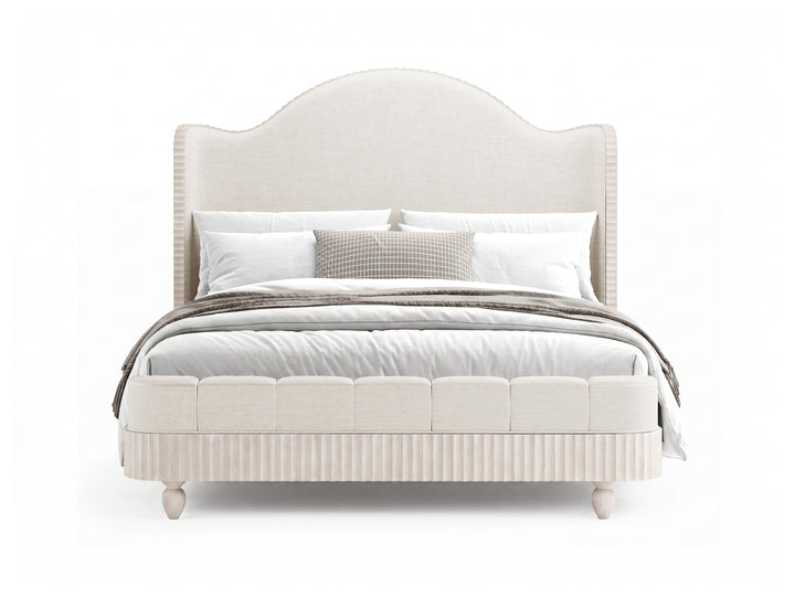 Vivienne Whisper White Queen Upholstered Panel Bed - BP448-170QN