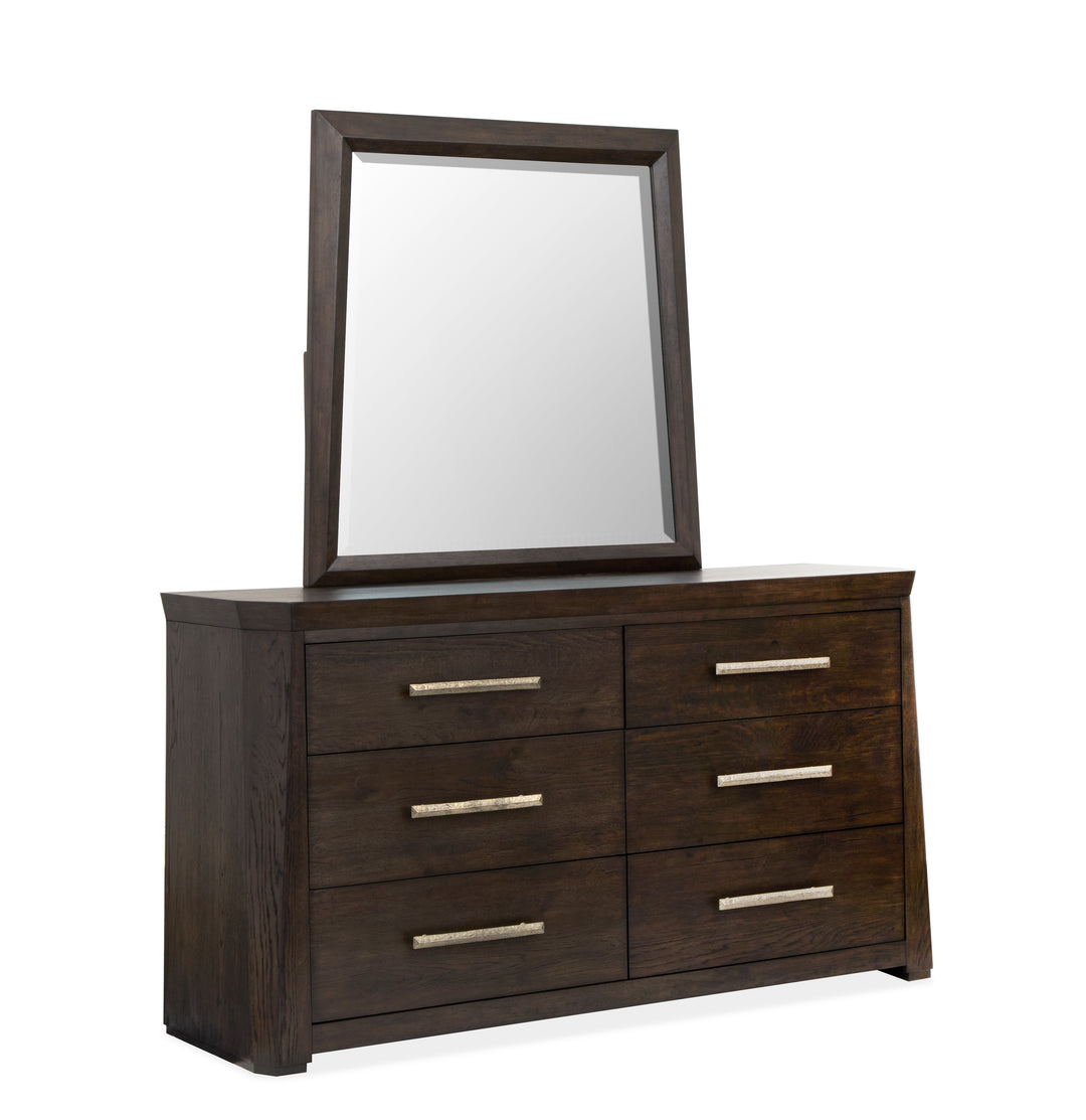 Tauren Coffee Bean Double Drawer Dresser With Shaped Mirror - B6434-2245