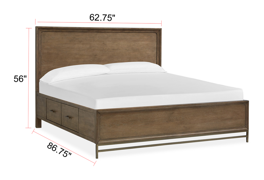Lindon Belgian Wheat And Coffee Bean Queen Panel Storage Bed - B5570-54A