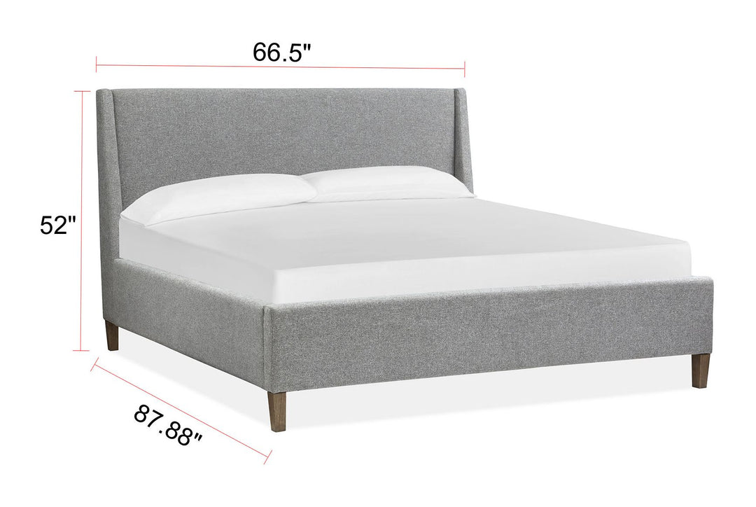Lindon Belgian Wheat And Coffee Bean Queen Grey Upholstered Island Bed - B5570-50G