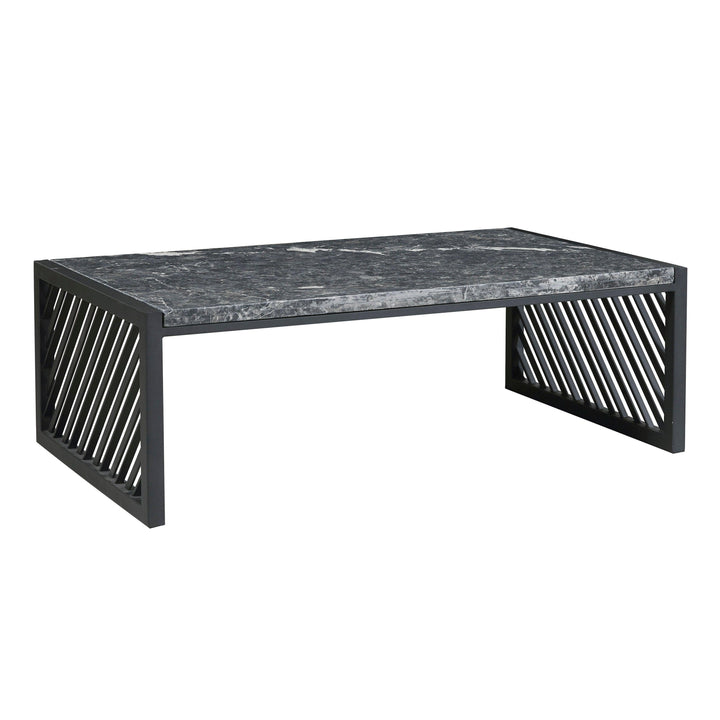 Modern Industrial Stone Top Cocktail Table - AmericanHomeFurniture
