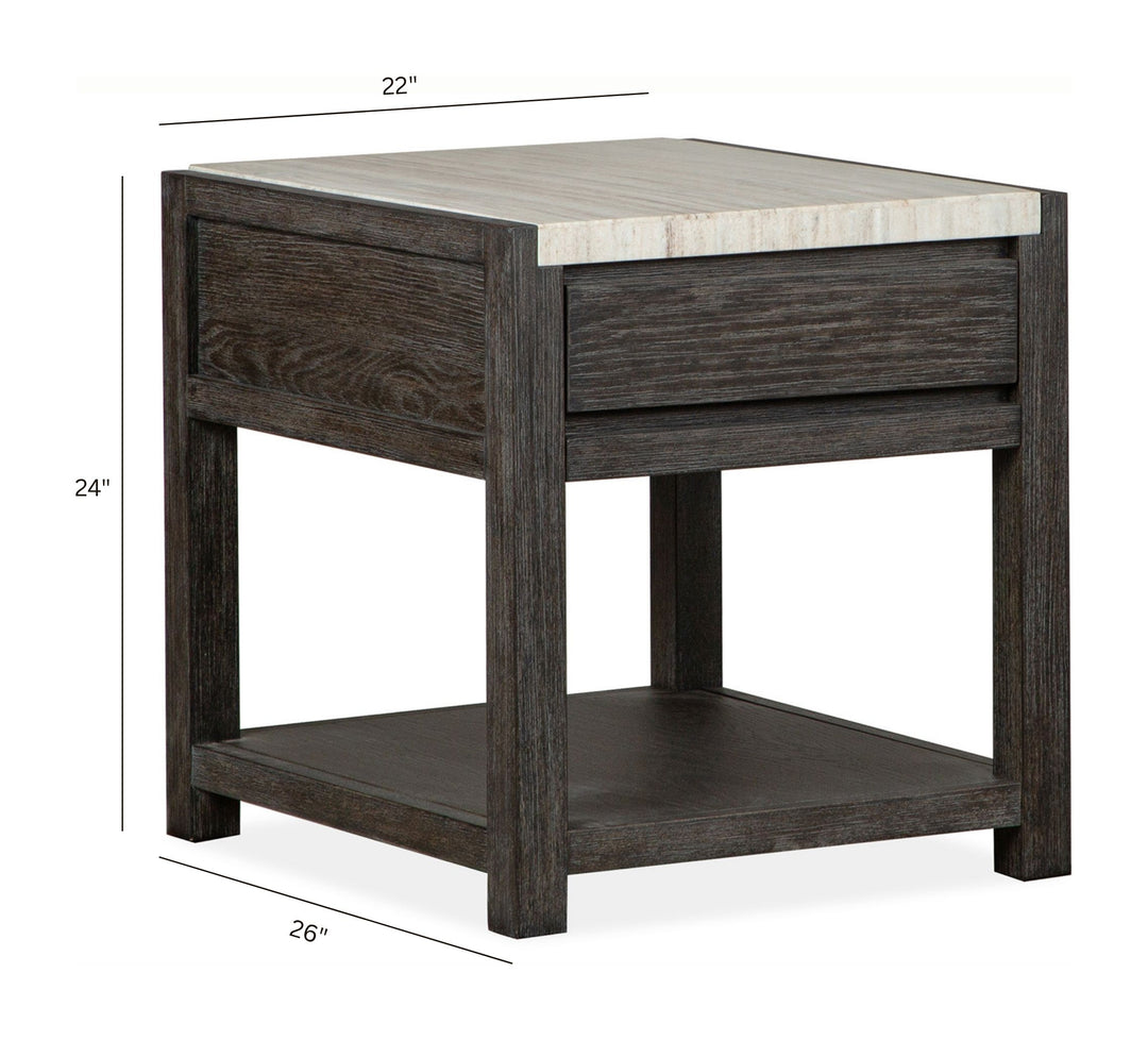 Plum Creek Ravenwood Black Rectangular End Table - T5990-03