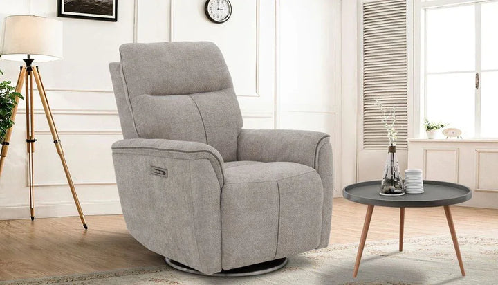 Mable Triple Power Swivel Recliner w/Power Recline, Power Head Rest & Power Lumbar