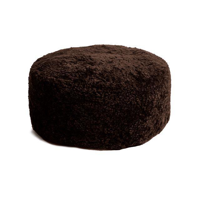 Shorn Curly Sheepskin Ottoman - AmericanHomeFurniture