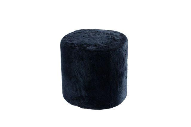 Tall Shearling Round Ottoman - AmericanHomeFurniture