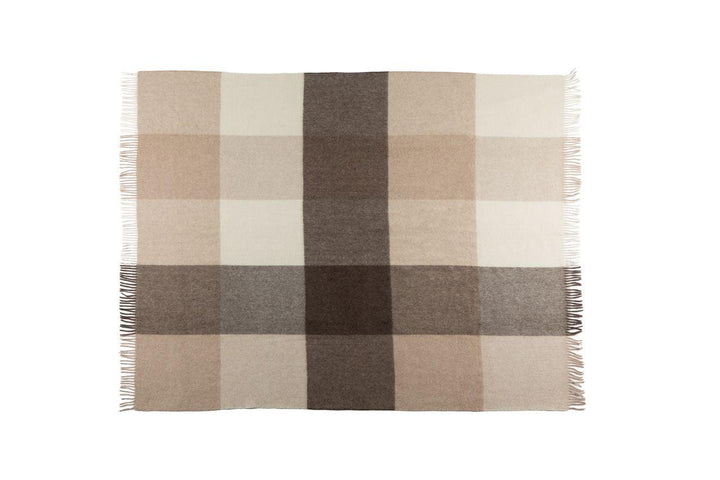 Faroe Recycled Wool and Alpaca Plaid Throw - AmericanHomeFurniture