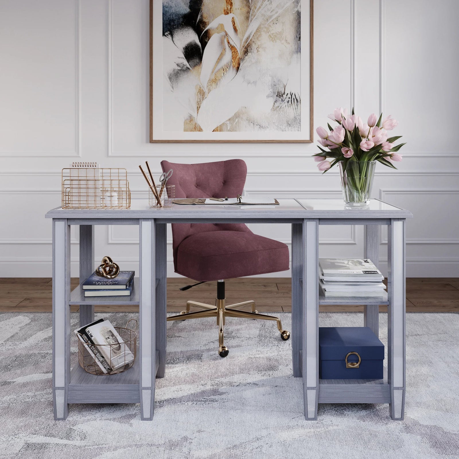 SEI Furniture Wedlyn Office Desk with Shelves DESKS