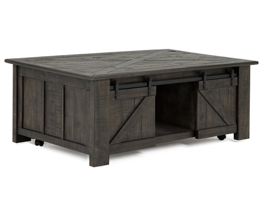 Garrett Weathered Charcoal Rectangular Lift Top Cocktail Table With Casters - T3778-50