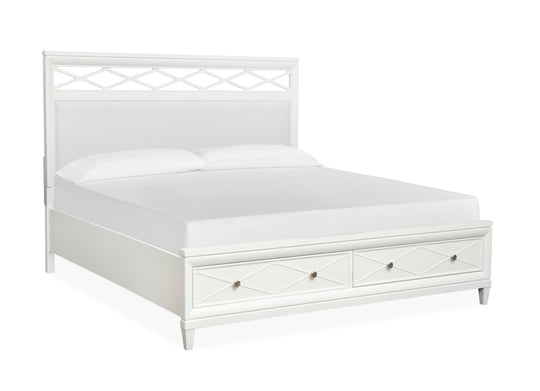 Springhouse Whisper White King Upholstered Panel Storage Bed - B5993-65A