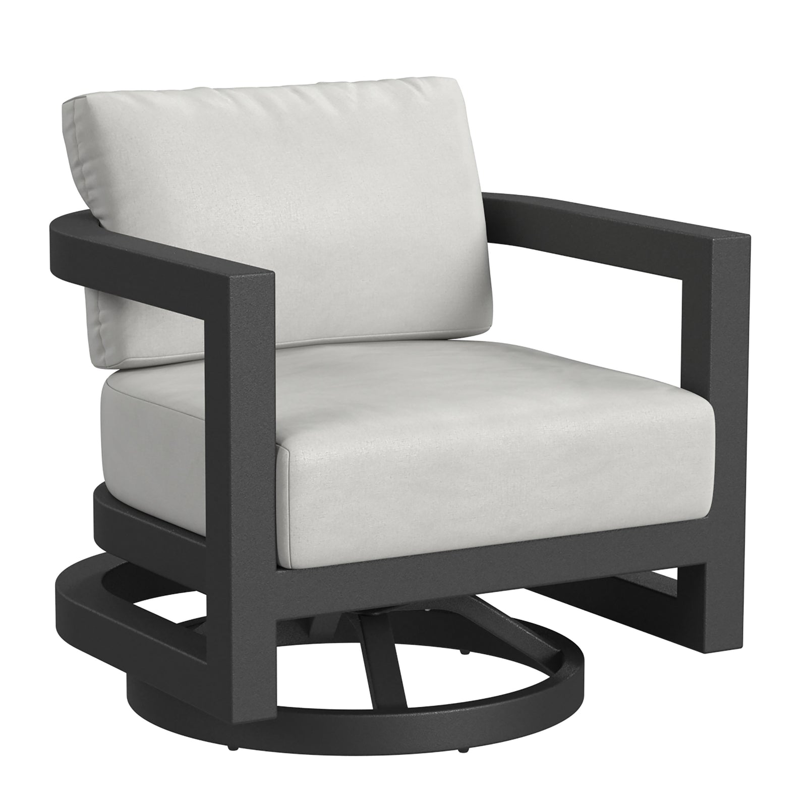 Malibu Swivel Chair in Cast Silver, No Welt