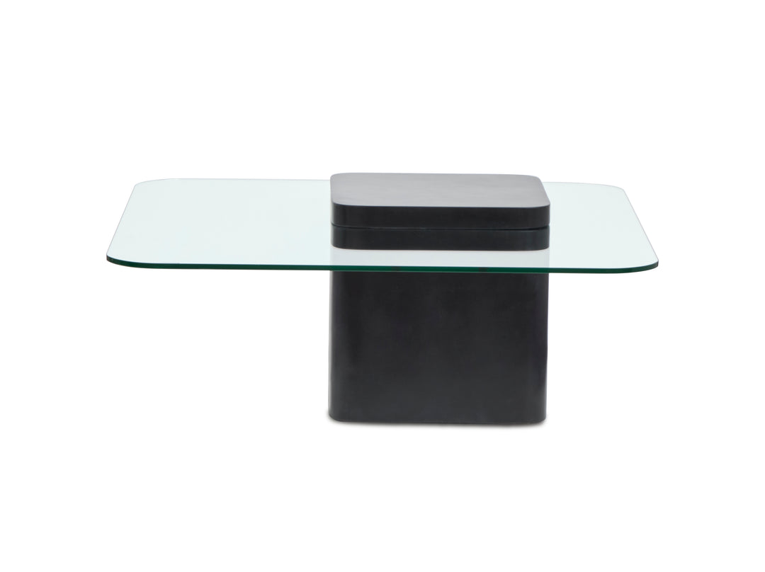 Donora Clear Glass And Obsidian Square Cocktail Table - T6388-41