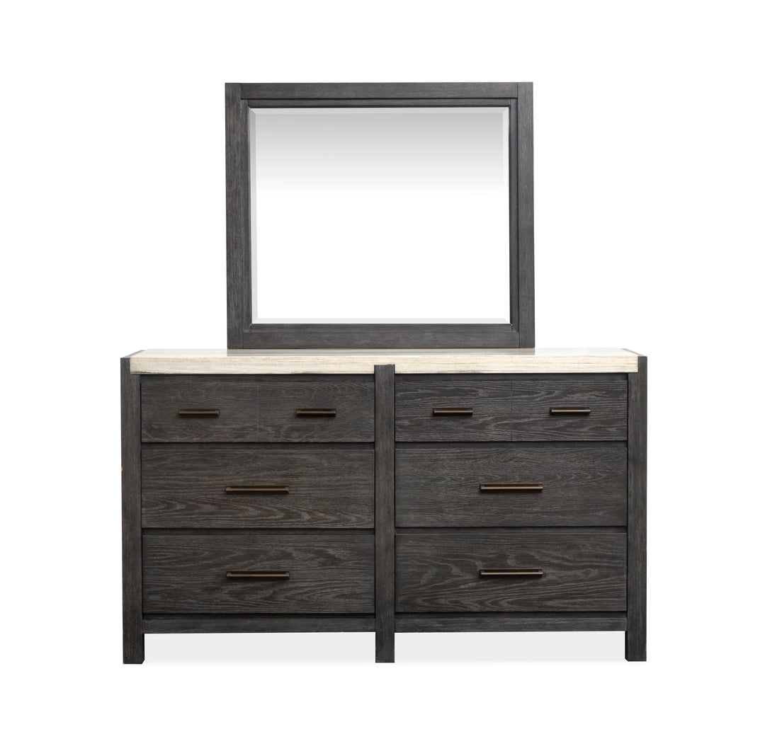 Plum Creek Ravenwood Black Drawer Dresser With Landscape Mirror - B5990-2040