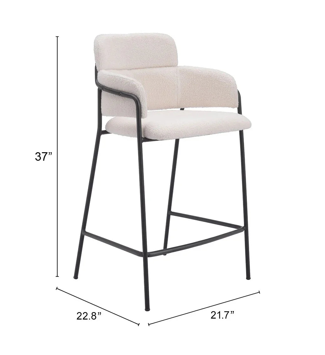 Marcel Counter Stool (Set of 2) Cream - AmericanHomeFurniture
