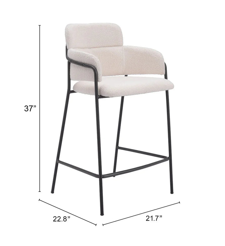 Marcel Counter Stool (Set of 2) Cream - AmericanHomeFurniture