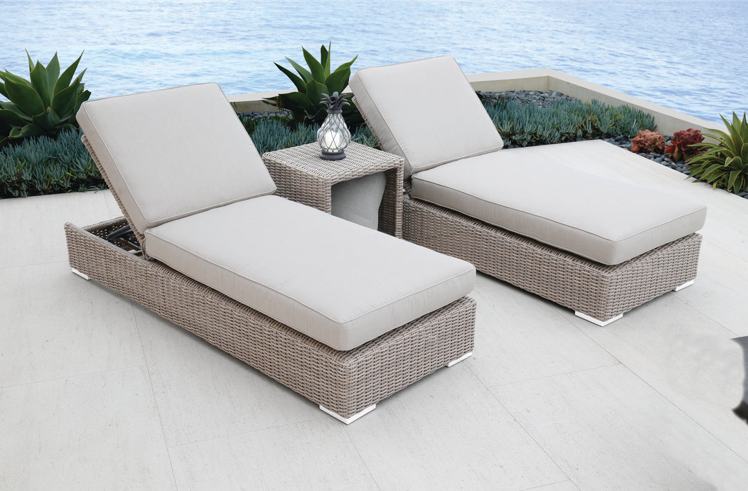 American Home Furniture | Sunset West - Coronado Adjustable Chaise in Canvas Flax w/ Self Welt