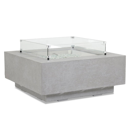 Gravelstone Square Fire Table w/ Glass Surround
