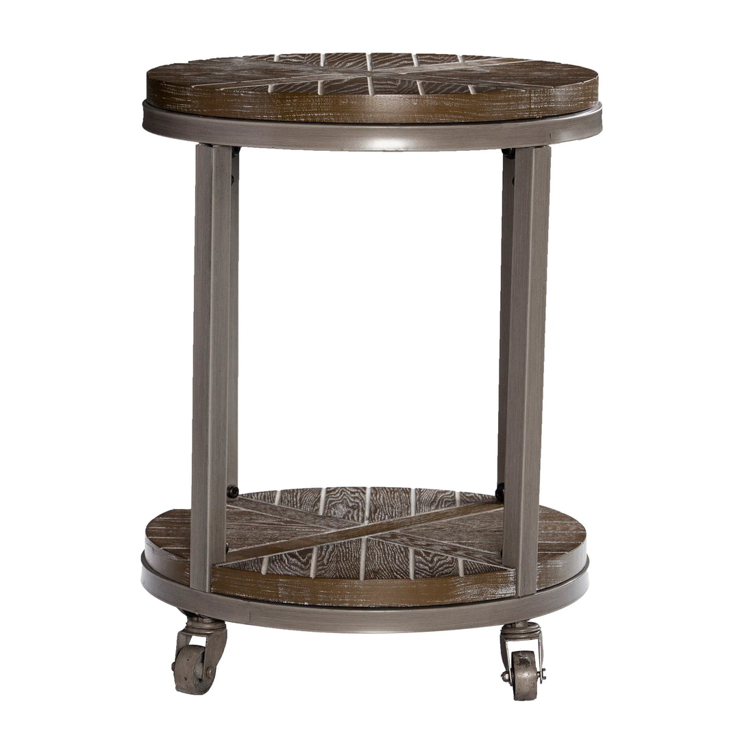 Konya Urban Industrial Round End Table - AmericanHomeFurniture