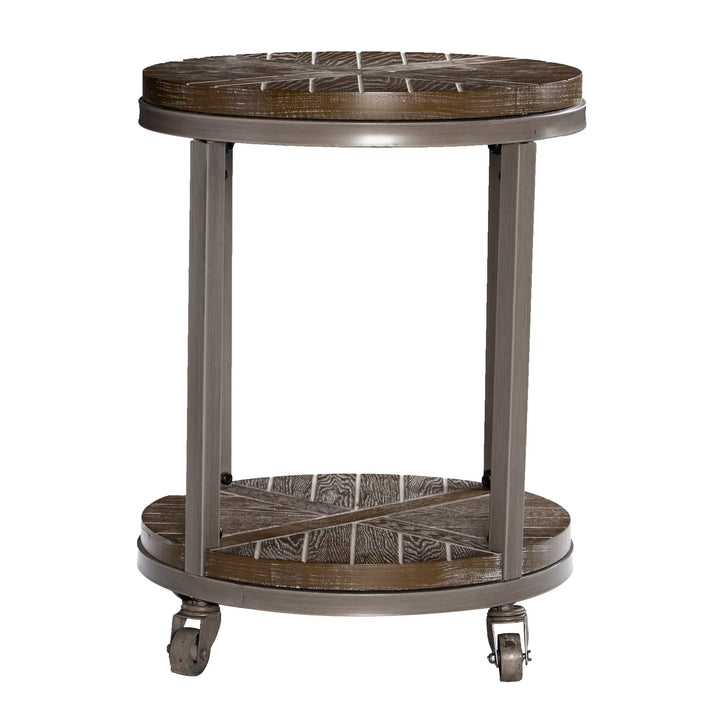 Konya Urban Industrial Round End Table - AmericanHomeFurniture