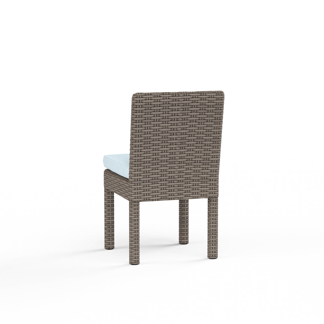 Coronado Armless Dining Chair in Canvas Skyline w/ Self Welt