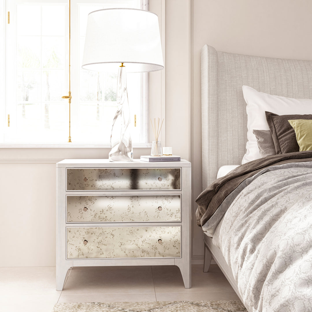 Mezzanine 3 Drawer Mirrored Nightstand