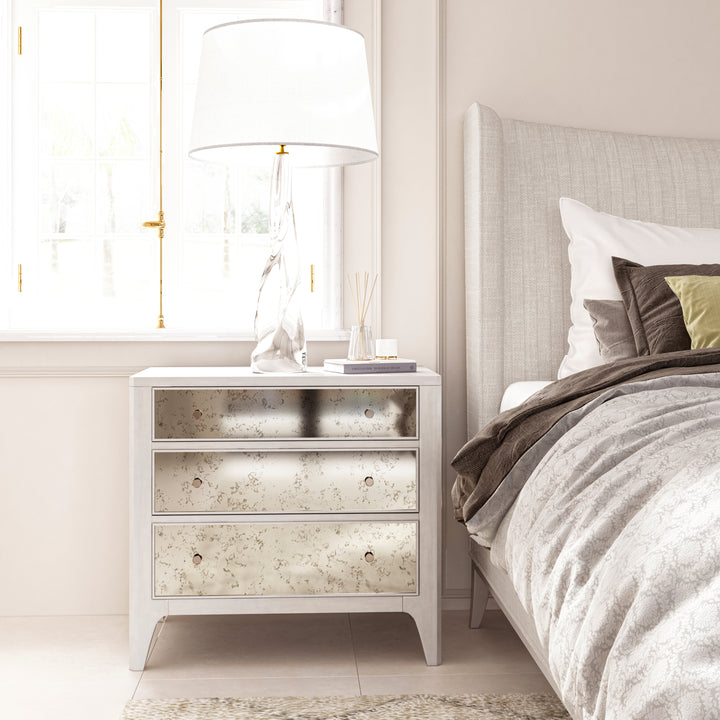 Mezzanine 3 Drawer Mirrored Nightstand