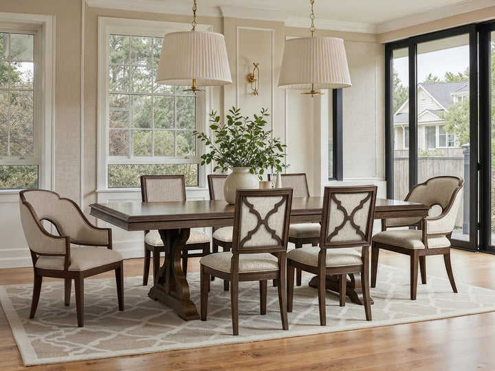 Jubilee Brown Extendable Trestle Dining Table - D6524-21