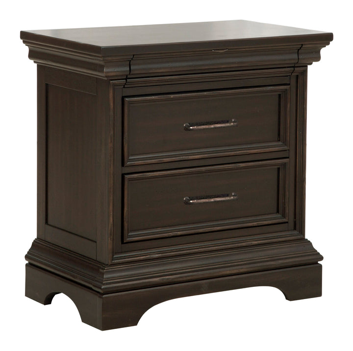 Caldwell Smoked Molasses 2 Drawer Nightstand - P012140