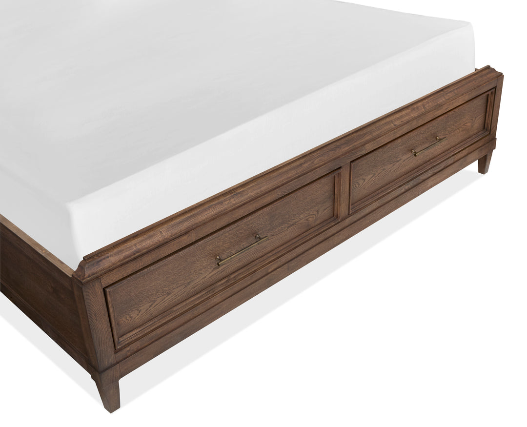 Groveland Park Antique Coffee King Panel Storage Bed - B6532-64A