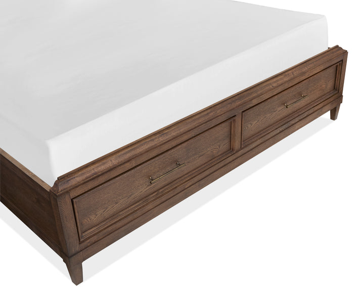 Groveland Park Antique Coffee Queen Panel Storage Bed - B6532-54A