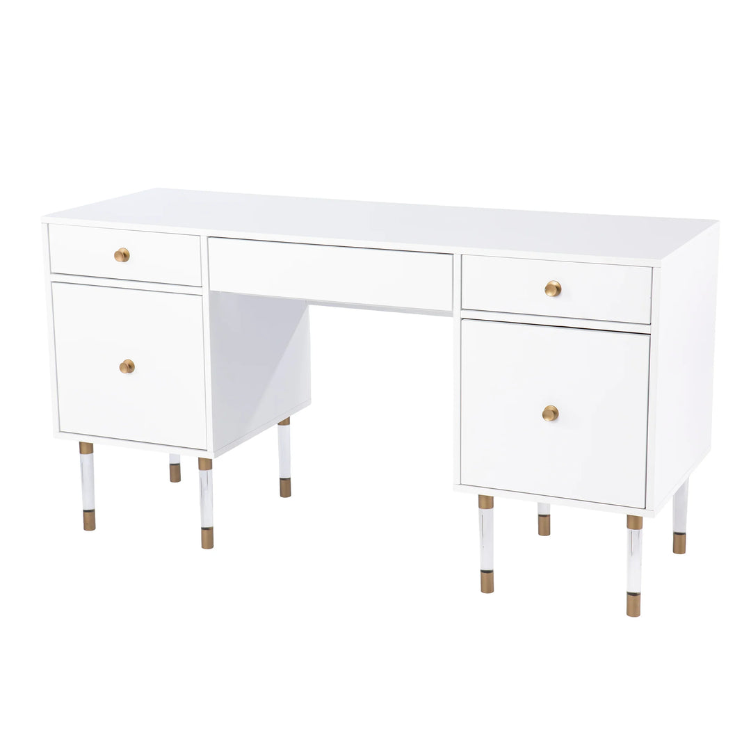 Holly & Martin Helston White Writing Desk - AmericanHomeFurniture