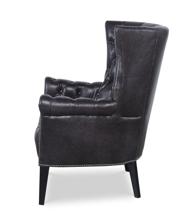 Century - Century Trading Company Empress Tufted Wing Chair - PLR-15106-BRUNETTE | American Home Furniture