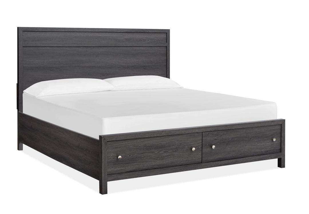 Merrifield Raisin Black King Panel Storage Bed - B6308-64A