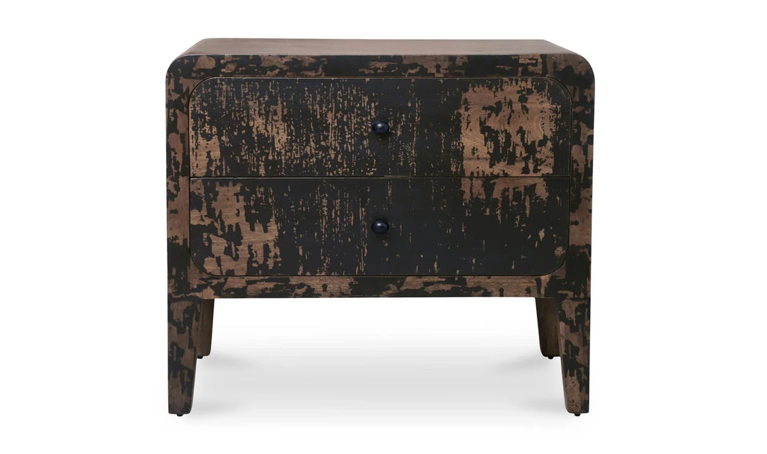 Iris Nightstand Distressed Black - AmericanHomeFurniture