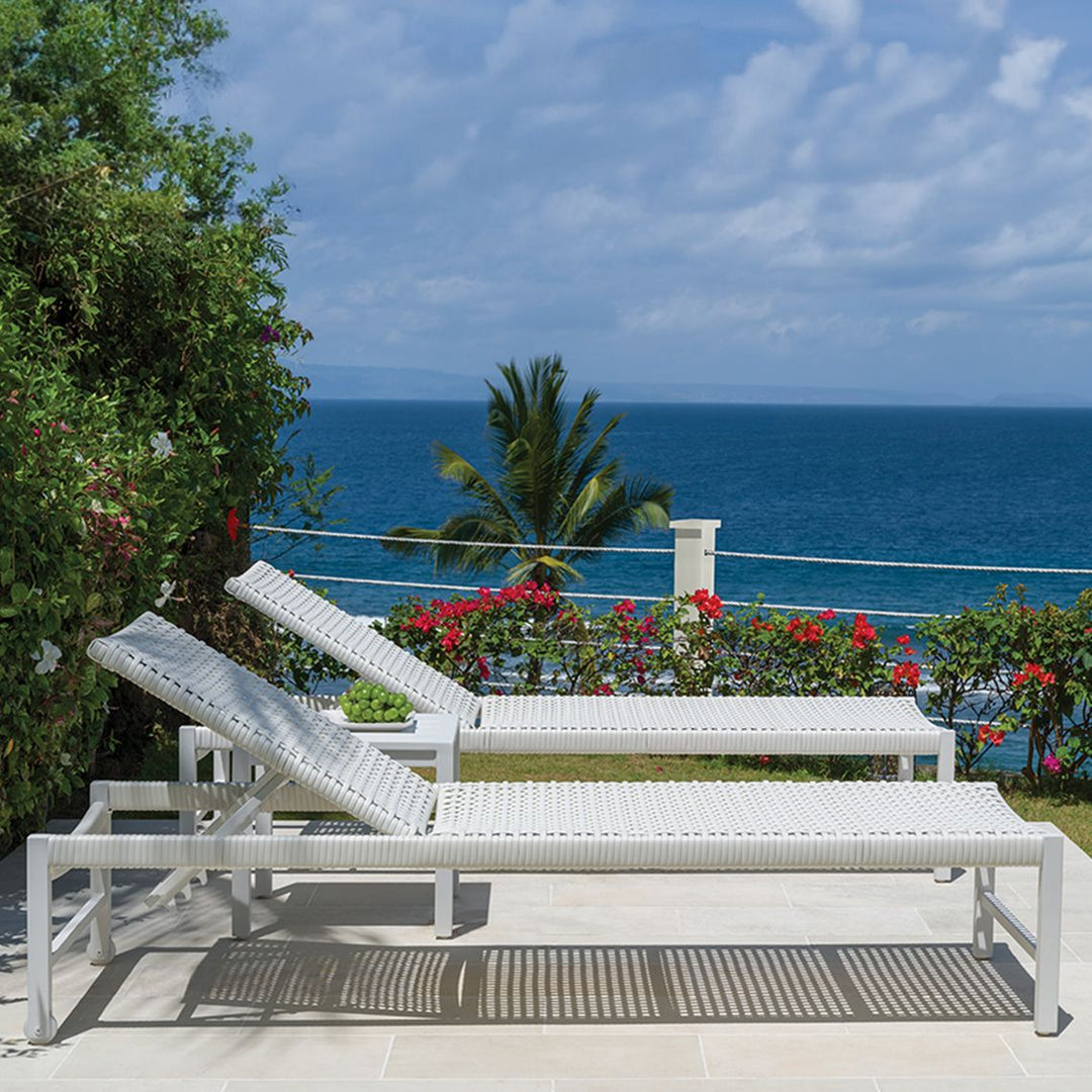 Catherine Adj. Chaise Lounge W/Wheels - Aluminum