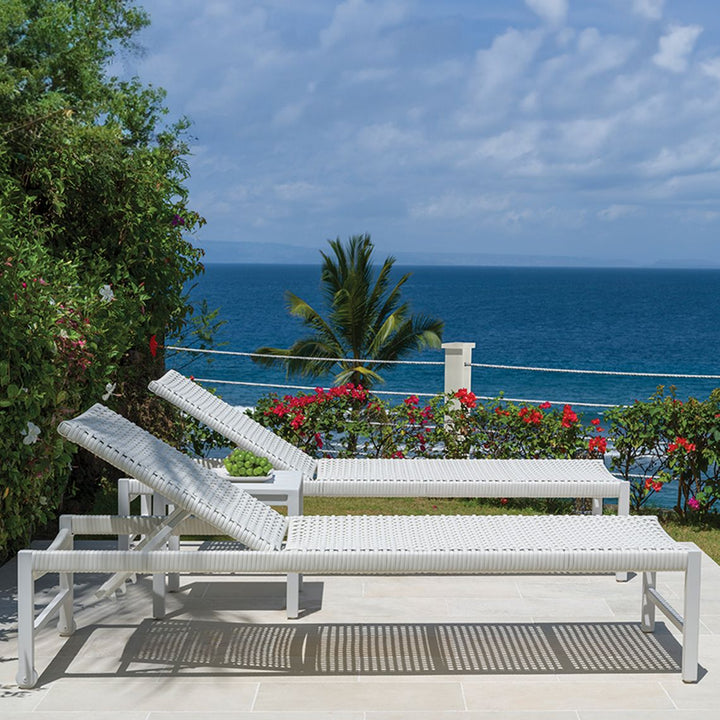 Catherine Adj. Chaise Lounge W/Wheels - Aluminum