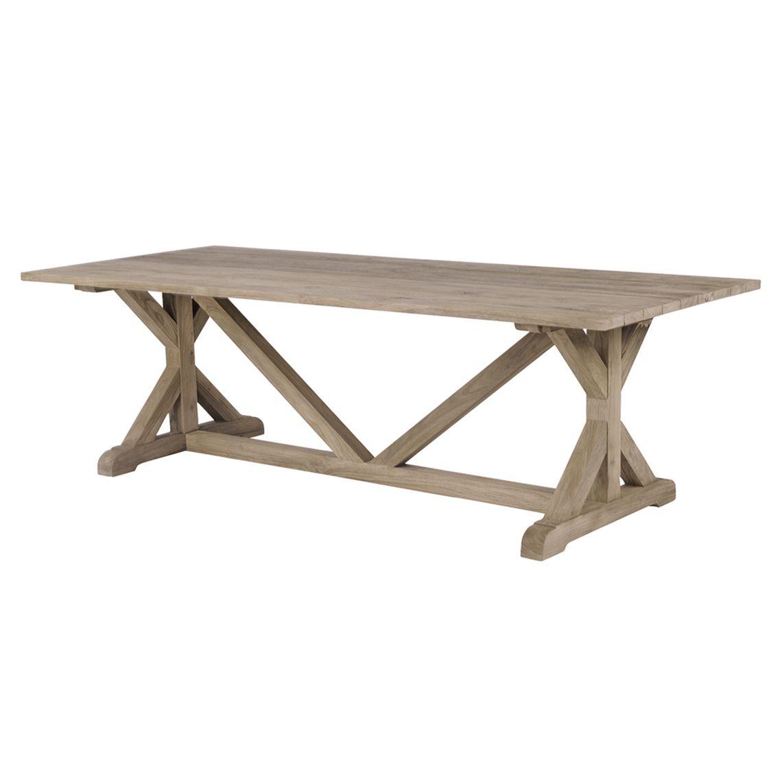 Kingsley Bate Provence 96" x 39" Rectangle Farmhouse Table Distressed/Painted OUTDOOR DINING TABLES