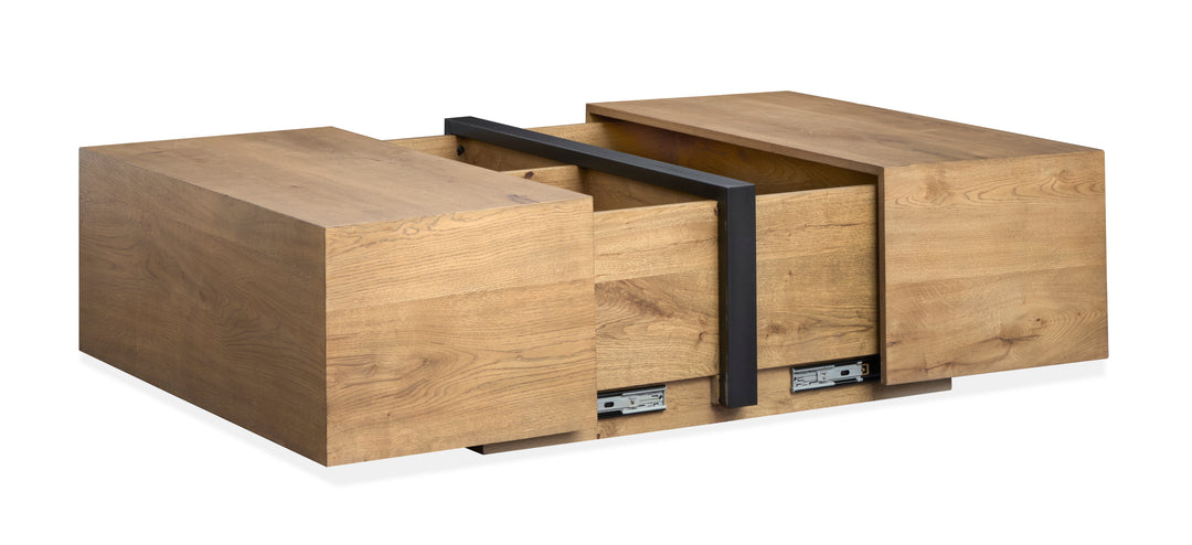 Ripley Rustic Caramel And Dark Bronze Square Cocktail Table With Casters - T6421-41